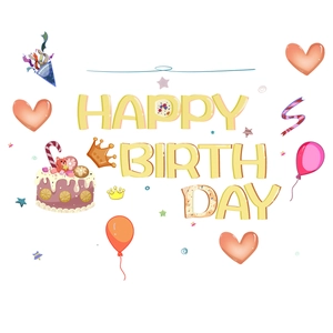 Glow-in-the-dark Happy Birthday wall stickers with colorful party cake and balloon elements