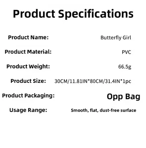 Specifiche tecniche dell'adesivo da parete Butterfly Girl in PVC, 30x80cm, busta Opp