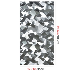 Silver-grey privacy window film with wave texture, dimensions 100cm x 45cm detail view