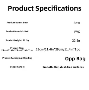 Especificaciones detalladas del adhesivo de pared de lazo de PVC, 29x29cm y peso 22,5g