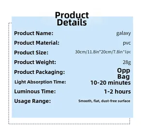 Luminous galaxy wall sticker specifications 30x20cm PVC material glow time 1-2 hours