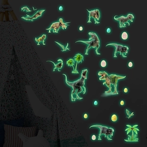Stickers muraux dinosaures fluorescents brillants dans le noir pour chambre d'enfant