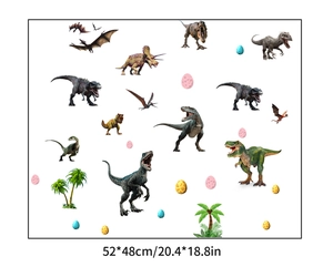 Détails des autocollants muraux dinosaures fluorescents avec dimensions 52x48cm
