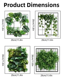 Detailed size chart showing 30x29cm dimensions for vine plant wall stickers in a 2x2 layout