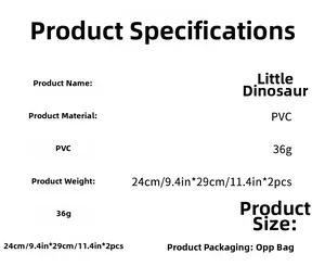 Detailed product specifications for dinosaur baby wall stickers made of high-quality PVC material