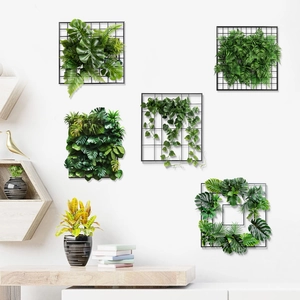Creative Green Plant Vine Wall Stickers PVC Simulation Potted Plant 3D Wall Decals For Living Room Bedroom Home Decor
