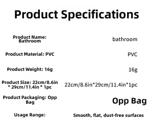 PVC bathroom wall sticker specifications 22x29cm 16g weight suitable for smooth surfaces