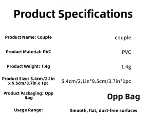 Detailed PVC wall sticker specifications showing product dimensions and material parameters