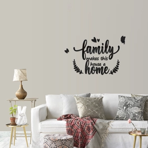 3D acrylic mirror wall sticker with family quote, heart and butterfly decor for living room