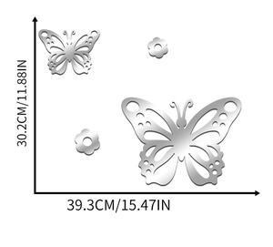Spécifications de taille pour les stickers muraux miroir papillon évidés en acrylique