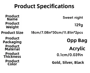 Detailed size specifications for 18x30cm acrylic mirror wall stickers with thickness info