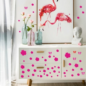 DIY Floral Butterfly Wall Stickers PVC Removable Flower Decals For Living Room Bedroom Kitchen Bathroom Home Decor Art