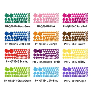Set of 12 colors of floral and butterfly wall stickers for home and DIY decor