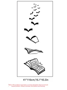 Wall decal of open book turning into flying birds, measures 41x110cm for bedroom