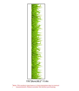 Detail view of 176x29cm green grass wall decal for home bedroom and living room decor