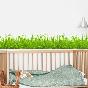 Fresh green grass wall sticker decals for bedroom nursery and living room wall decoration