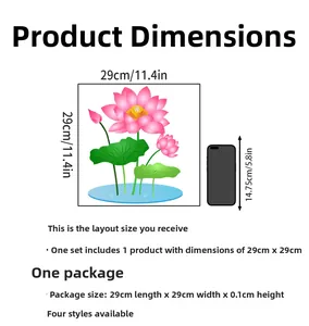 Maatgids voor de 29cm roze lotusbloem muursticker met mobiele telefoon vergelijking