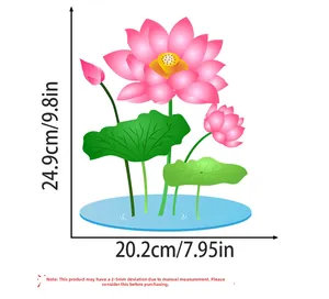 Gedetailleerde maattabel voor lotus muursticker van 24,9 cm bij 20,2 cm voor decoratie