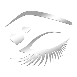 3D acrylic mirror wall stickers featuring eye with lashes and heart shapes for home decor