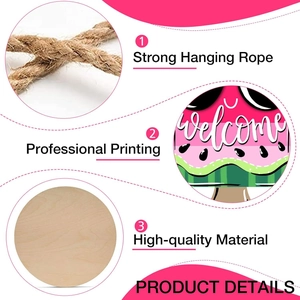 Macro shot of durable jute rope and high-quality printed wooden welcome sign details