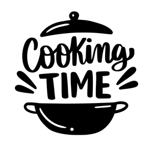 Minimalist Cooking TIME kitchen wall sticker with pot silhouette for room decoration