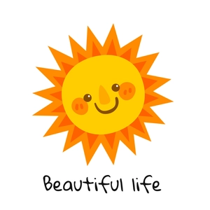 Creative cartoon smiling sun wall sticker for bedroom and living room home decor