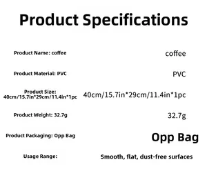 Specifications of PVC coffee bean wall decal sized 40x29cm for smooth surfaces