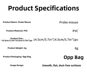 Detailed technical specifications for 3D mouse hole PVC wall decal showing 14.5cm dimensions