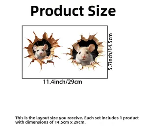 Tableau des tailles du sticker mural souris 3D avec dimensions de 29 x 14,5 cm