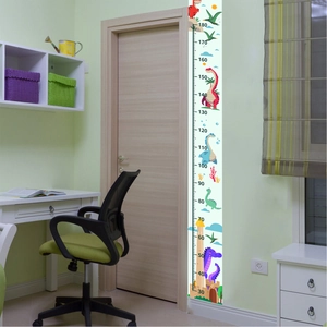 Cartoon dinosaur height chart wall sticker for kids room decoration measuring 30-180cm