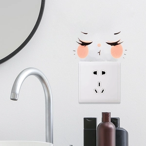 Adesivo murale simpatico cartone animato per interruttore e presa decorazione fai-da-te