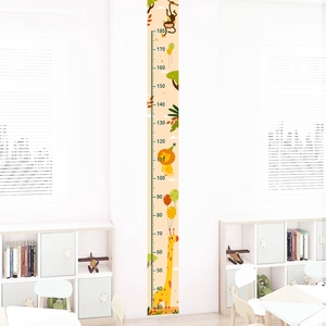 Cartoon Giraffe Animal Kids Height Growth Chart Wall Sticker PVC Self Adhesive Removable Room Decor For Nursery School
