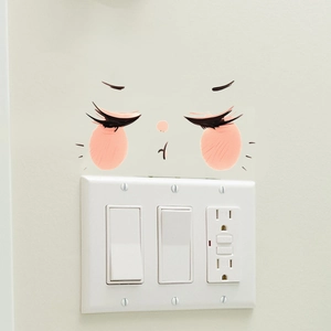 Simpatico adesivo da parete con ciglia cartoon per decorazione interruttori