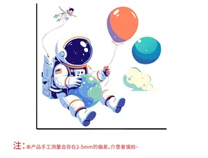 Détail du sticker mural astronaute avec dimensions de 11x11 pouces bien affichées