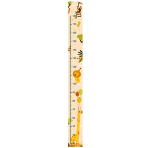 Cute animal giraffe and lion height measurement wall decal for kids room, scale 30-180cm