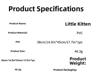 Detaillierte PVC Wandsticker Produktspezifikationen mit 38x45cm Größe und Details