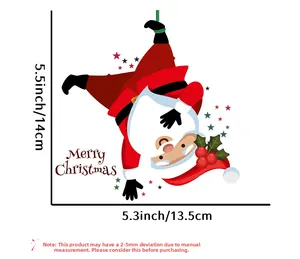 Size dimensions for the Santa Claus wall sticker measuring 5.5 by 5.3 inches for holiday decor