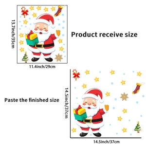 Autocollants de Noël affichant les dimensions de réception et de pose finale