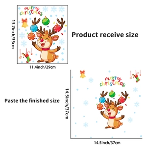 Stickers Noël renne dimensions montrant la feuille de 29x35cm et la taille du rendu