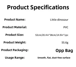 Detailed specifications for Little Dinosaur PVC wall sticker measuring 52x38cm