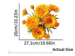 Spécifications de taille pour sticker WC marguerite jaune montrant les dimensions 26x27,1 cm