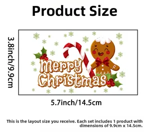 Christmas gingerbread man switch sticker sheet with Merry Christmas text 5.7x3.8 inches