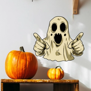 Autocollant mural d'Halloween montrant un fantôme criant pour la déco de chambre
