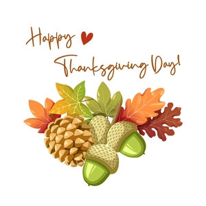 Thanksgiving wall sticker with realistic maple leaves and pine cones for home decoration