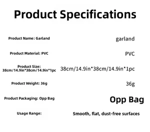 Detailed specifications of PVC pumpkin garland wall sticker in a simple text layout