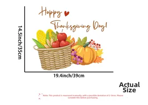 Macro detail of Thanksgiving pumpkin basket wall sticker with festive holiday lettering