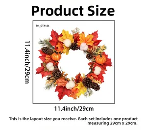 Détails des stickers muraux de Thanksgiving avec feuilles d'érable et citrouilles