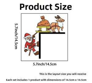 Spécifications de taille de l'autocollant mural Père Noël et renne pour interrupteur 14,5cm