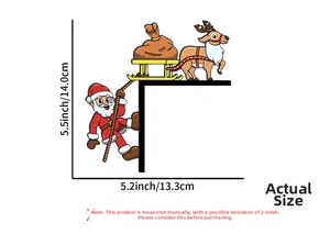 Plan dimensionnel de la décoration de Noël Père Noël et Renne pour cadre de porte