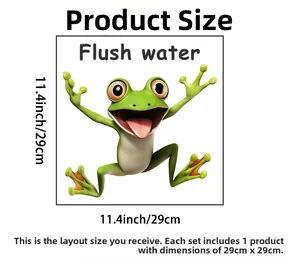 Tableau des tailles détaillé pour l'autocollant de toilettes grenouille drôle de 29x29 cm